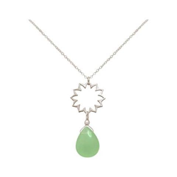 Donna - Collana - Ciondolo - Argento 925 - Mandala - Calcedonio - Lacrima - Goccia - Verde - Yoga - 45 Cm características