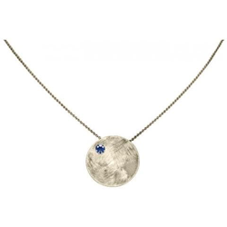 Collana - Ciondolo - Argento 925 -disco - Iolite - Azzurro - 45 Cm precio