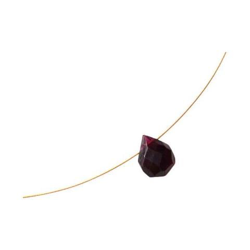 Donna - Collana - Ciondolo - Pendente - Placcato Oro 14k - O - Rosso - Goccia - Sfaccettato - 45 Cm en oferta