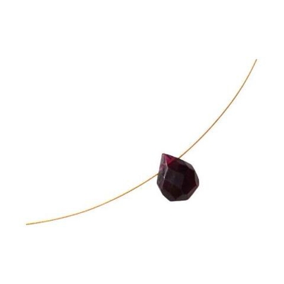 Donna - Collana - Ciondolo - Pendente - Placcato Oro 14k - O - Rosso - Goccia - Sfaccettato - 45 Cm
