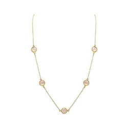 Donna - Collana - Argento - 925 Sterling Argento - Placcato Oro 18k - Quarzo Rosa - 60 Cm características