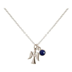 Collana - Ciondolo - Angelo Custode - Argento 925 - Zaffiro - Azzurro - 1,3 Cm características