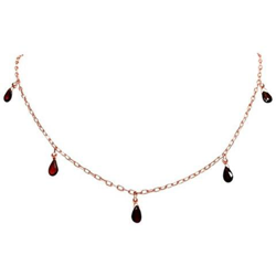 Donna - Collana - Placcato Oro Rosa 14k - O - Rosso - Goccia - 50 Cm - Lunghezza Regolabile características