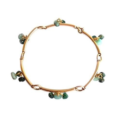 Donna - Braccialetto - Placcato Oro 14k - Smeraldo - Verde