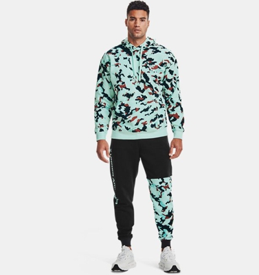 Felpa con cappuccio UA Rival Fleece Camo da uomo