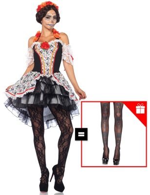 Costume dia de los muertos per donna con calze omaggio