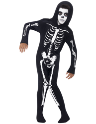 Costume tuta nera da scheletro bambino en oferta