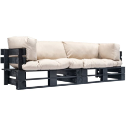 Divani Da Giardino Pallet 2 Pz Cuscini Sabbia In Legno Di Pino en oferta