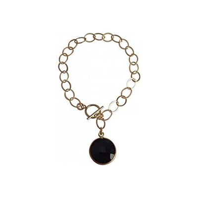 Donna - Braccialetto - Placcato Oro 14k - Onice Nero- Candy