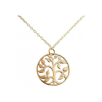 Collana - Ciondolo - Argento 925 - Placcato Oro 18k - Albero Della Vita - 2 Cm