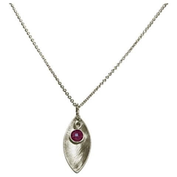 Collana - Ciondolo - Argento 925 -marquise - Rubino - Rosso - 45 Cm precio