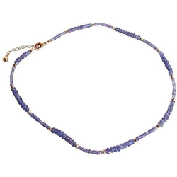 Donna - Collana - Placcato Oro 14k - Tanzanite - Azzurro - Sfaccettato - 45 Cm precio