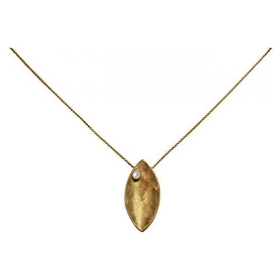 Collana - Ciondolo - Argento 925 - Placcato Oro 18k - Marquise - Perla - Bianco - 45 Cm