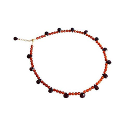Donna - Collana - Placcato Oro 14k - Ambra - O - Arancione - Rosso - Giallo - 45 Cm en oferta