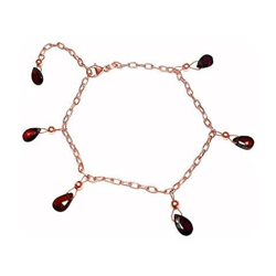Donna - Braccialetto - Placcato Oro Rosa 14k - O - Rosso - Sfaccettato - Goccia precio