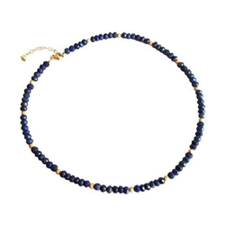 Donna - Collana - Placcato Oro 14k - Lapislazzuli - Azzurro - Sfaccettato - 45 Cm características