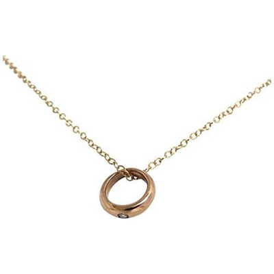 Donna - Bambini - Collana - Ciondolo - Pendente - Argento - 925 Sterling Argento - Placcato Oro Rosa 18k - Diamante - Brillante - 45 Cm