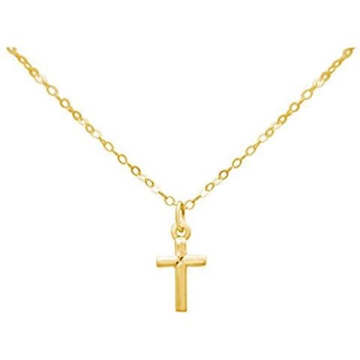 Unisex - Ciondolo - Pendente - Croce - Collana - Argento - Placatto En Oro - 45 Cm