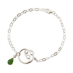 Donna - Braccialetto - Argento 925 - Foglie Di Vite - Peridoto - Lacrima - Goccia - Verde - Yoga características