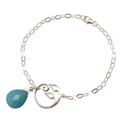 Donna - Braccialetto - Argento 925 - Foglie Di Vite - Turchese - Lacrima - Goccia - Azzurro - Yoga en oferta