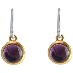 Donna - Orecchini - Argento - 925 Sterling Argento - Placcato Oro 18k - Ametista - Viola - 9 Mm precio