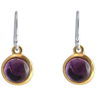 Donna - Orecchini - Argento - 925 Sterling Argento - Placcato Oro 18k - Ametista - Viola - 9 Mm