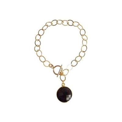Donna - Braccialetto - Placcato Oro 14k - Quarzo Fume - Candy