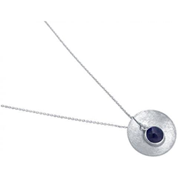 Collana - Ciondolo - Argento 925 -disco - Zaffiro - Azzurro - 45 Cm precio