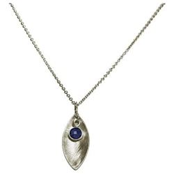 Collana - Ciondolo - Argento 925 -marquise - Zaffiro - Azzurro - 45 Cm en oferta