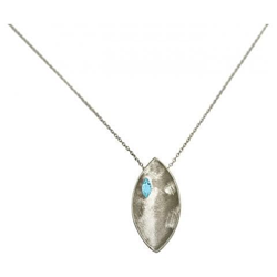 Collana - Ciondolo - Argento 925 -marquise - Topazio - Azzurro - 45 Cm características