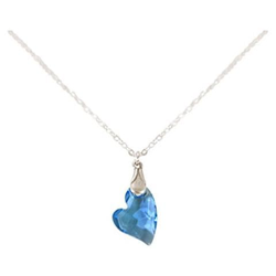 Donna - Collana - Ciondolo - Argento 925 - Cuore - Azzurro - Made With Swarovski Elements® - 45 Cm características