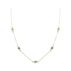 Donna - Collana - Argento - 925 Sterling Argento - Placcato Oro 18k - Aqua - Calcedonio - 52 Cm características
