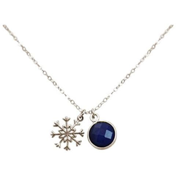 Collana - Ciondolo - Fiocco Di Neve - Argento 925 - Zaffiro - Azzurro - 1,3 Cm características