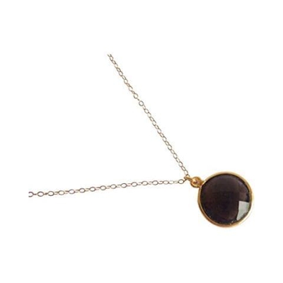 Donna - Collana - Argento - 925 Sterling Argento - Placcato Oro 18k - Quarzo Fume - Candy - 45 Cm