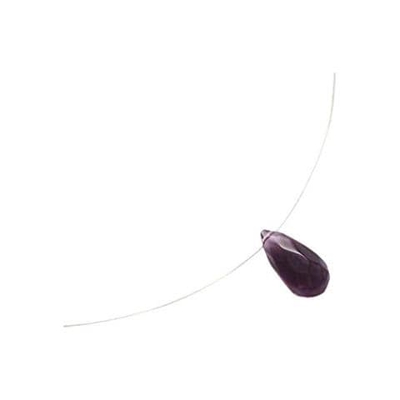 Donna - Collana - Ciondolo - Pendente - Argento - 925 Argento - Ametista - Viola - Goccia - 45 Cm