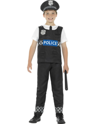 Costume da poliziotto bianco e nero per bambino precio