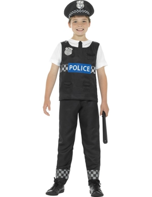 Costume da poliziotto bianco e nero per bambino