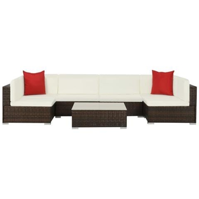 Set Divani Da Giardino 23 Pz In Polyrattan Marrone