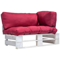 Divano Da Giardino Su Pallet Con Cuscini Rossi Legno Pino características
