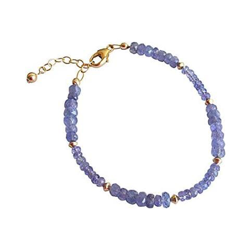Donna - Braccialetto - Placcato Oro 14k - Tanzanite - Azzurro - Sfaccettato precio