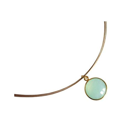 Donna - Collana - Argento - 925 Sterling Argento - Placcato Oro 18k - Calcedonio - Verde Mare - Candy - 45 Cm características