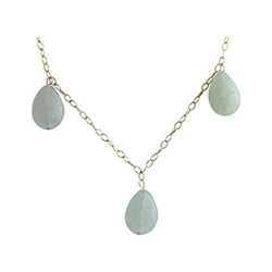 Donna - Collana - Placcato Oro 14k - Acquamarina - Goccia - Azzurro - 60 Cm - Lunghezza Regolabile en oferta
