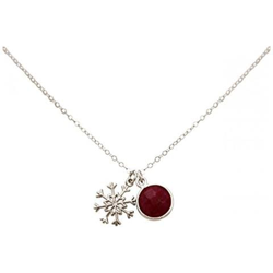 Collana - Ciondolo - Fiocco Di Neve - Argento 925 - Rubino - Rosso - 1,3 Cm características