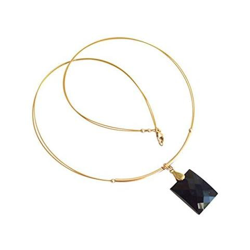 Donna - Collana - Ciondolo - Pendente - Placcato Oro 14k - Onice Nero - 45 Cm características