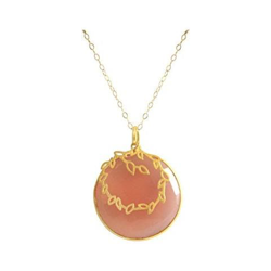 Donna - Collana - Argento - 925 Sterling Argento - Placcato Oro 18k - Pietra Luna - Grigio - Candy - 60 Cm en oferta