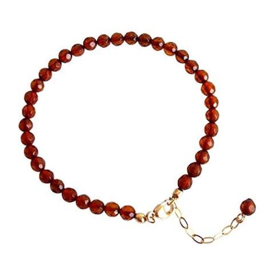 Donna - Braccialetto - Placcato Oro 14k - Ambra - Arancione - Rosso - Giallo