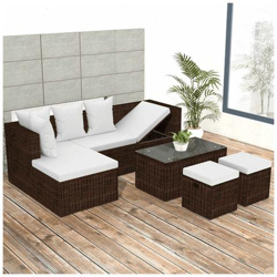 Set Divano Da Giardino 12 Pz In Polyrattan Marrone precio