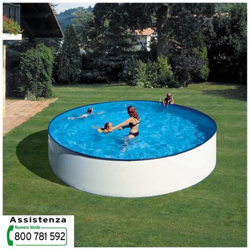 Piscina Tenerife Tonda Bianca, Liner Blu 20/100, Filtro A Immersione Piscina Tenerife 460x90cm precio