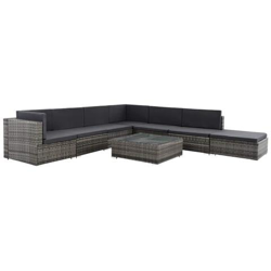 Set Divani Da Giardino 23 Pz In Polyrattan Grigio características