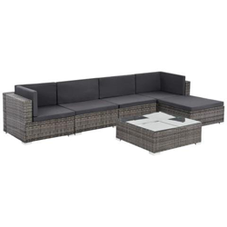 Set Divani Da Giardino 17 Pz In Polyrattan Grigio características